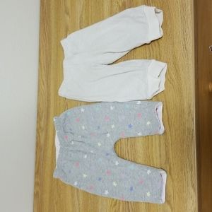 2! 3-6m pants: Reversible Baby gap, Dordor & Gorgor organic cotton - both EUC